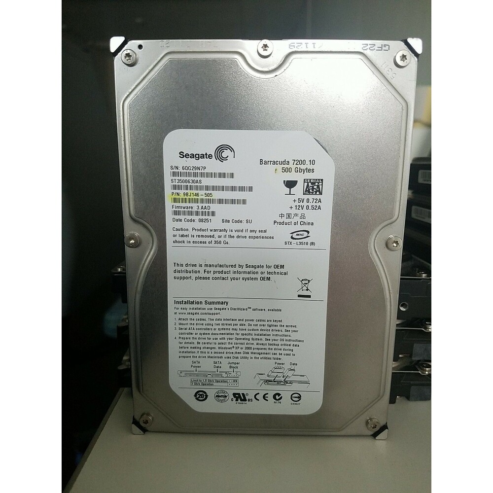 Seagate Barracuda 3.5" 500GB SATA Hard Drive ST3500630AS